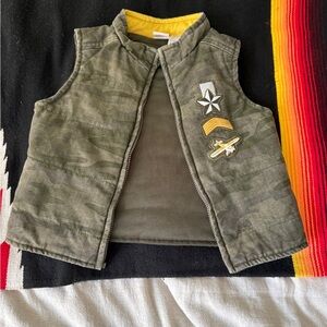 Faded Glory Kids Green Vest with Yellow Accents